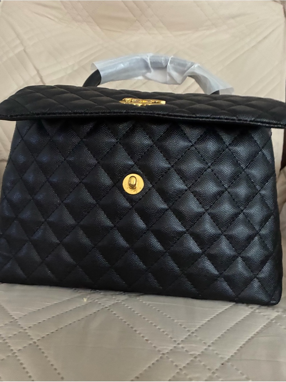 Black Quilted Top-Handle Satchel - Sophisticated Everyday Carry